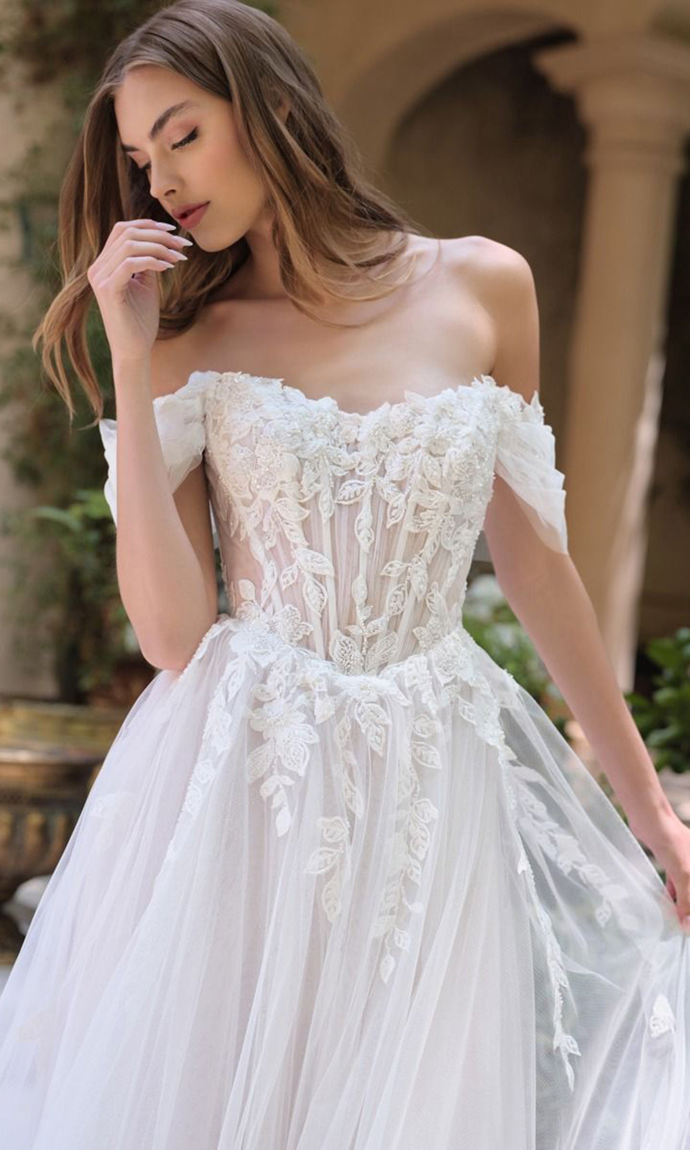 Andrea and Leo WL089 - Sheer Corset A-Line Tulle Wedding Gown Bridal Dresses