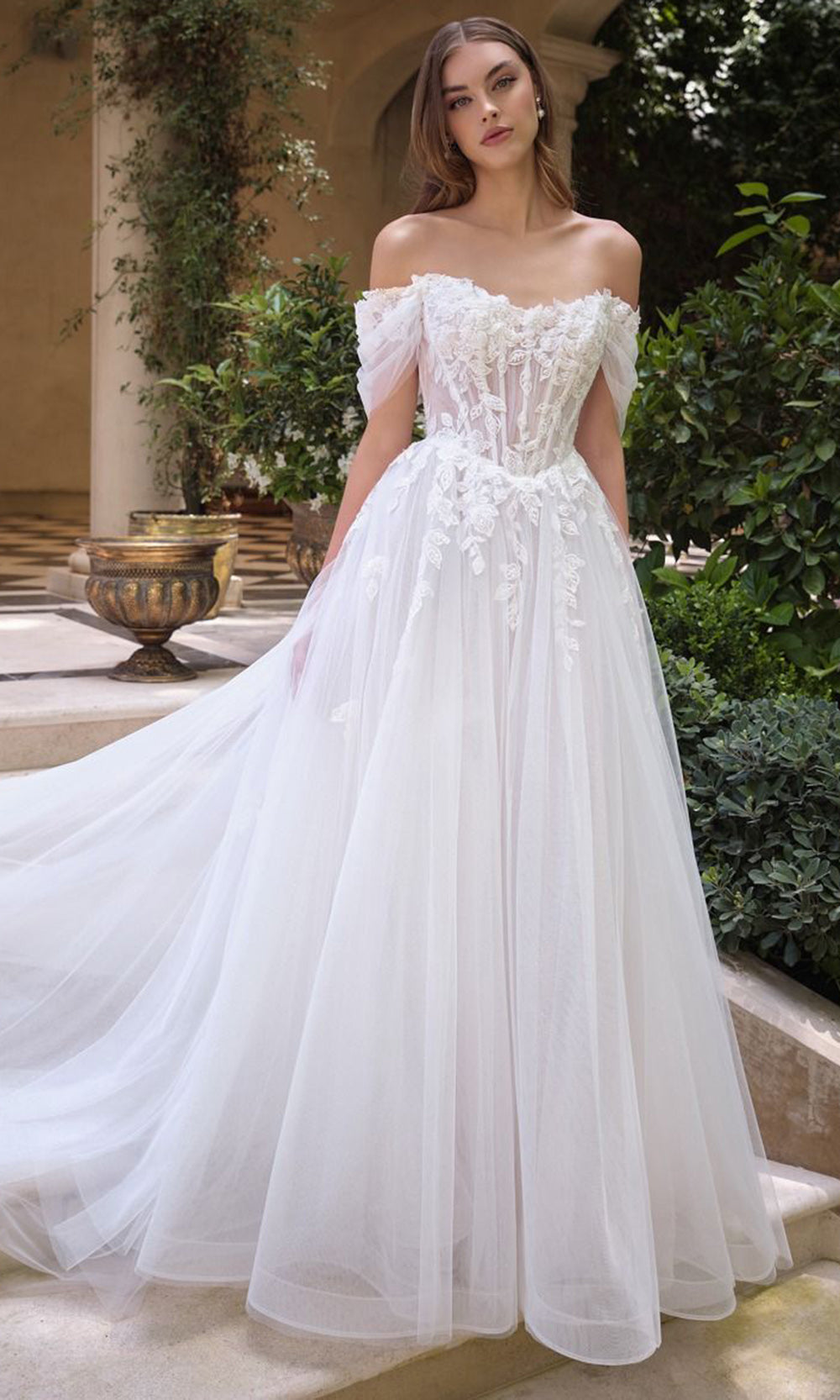 Andrea and Leo WL089 - Sheer Corset A-Line Tulle Wedding Gown Bridal Dresses