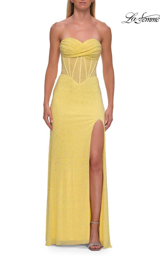 La Femme 33304 - Strapless Dazzling Beaded Jersey Gown