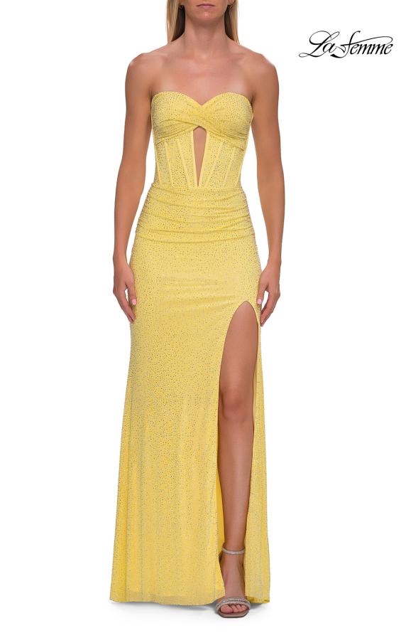 La Femme 33354 - Rhinestone Studded Sweetheart Gown