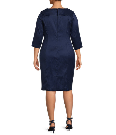 Alex Evenings 8466637 - V-Neck Pleated Formal Dress In Blue