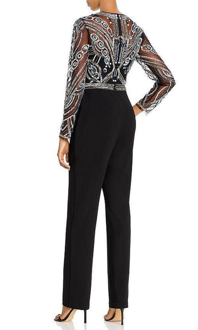 Aidan Mattox - MD1E204736 Embellished Jewel Jumpsuit In Black