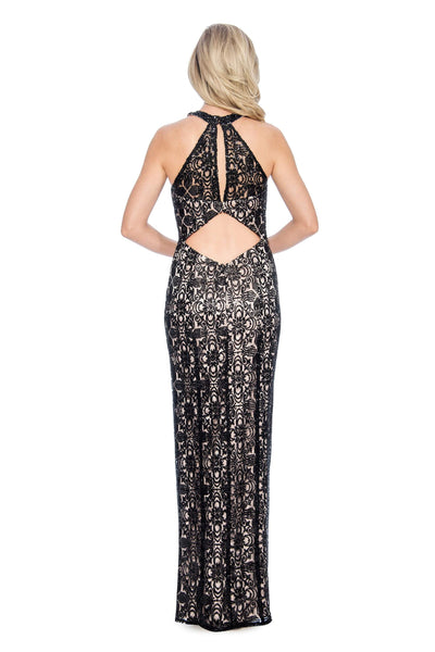 Decode 1.8 - 184400 Sequined Halter Dress with Back Cutouts In Black and Pink