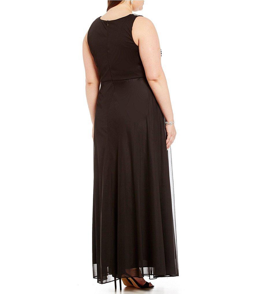 Cachet - Embellished Halter Long Dress 26257 in Black