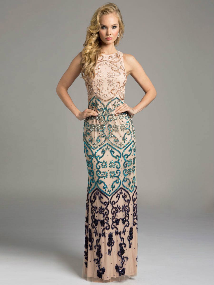 Lara Dresses - Exquisite Multi-Colored Jewel Dress 42632, Neutral, Multi-Color