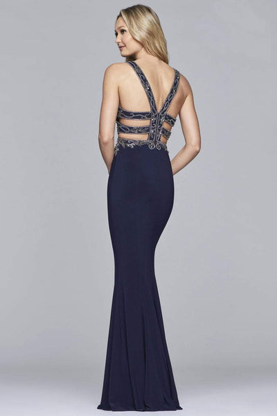 Faviana - 10108 Beaded Plunging V-neck Sheath Dress Special Occasion Dress