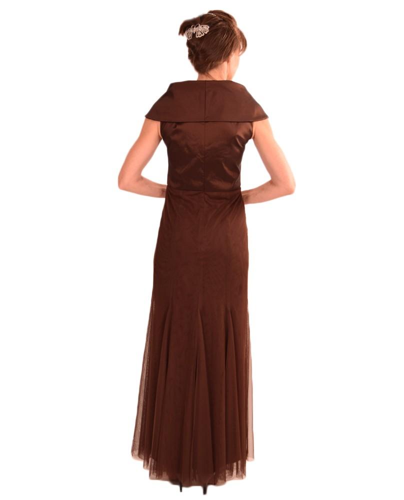Emma Street ES636 - Long Mesh A-Line Dress - A-Line Skirt, Pleated, Beaded, Back Zip Closure ADASA Emma Street ES636 - Long Mesh A-Line Dress - A-Line Skirt, Pleated, Beaded, Back Zip Closure ADASA