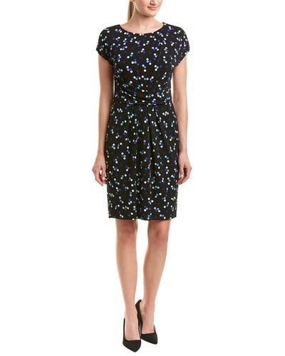 Adrianna Papell - AP1D102275 Polka Dot Jewel Cocktail Dress In Black and Multi-Color