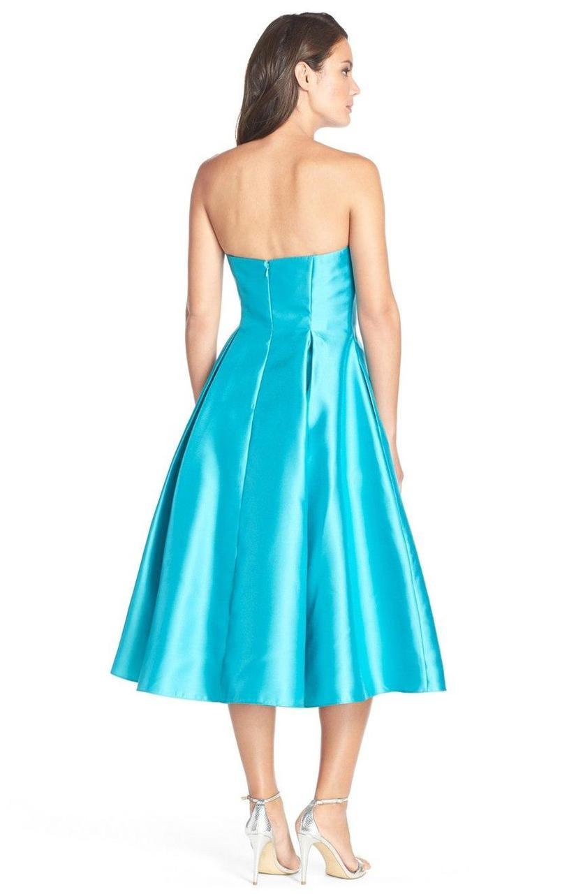 Adrianna Papell - Strapless Empire Waist Tea Length Dress 41912150 in Green