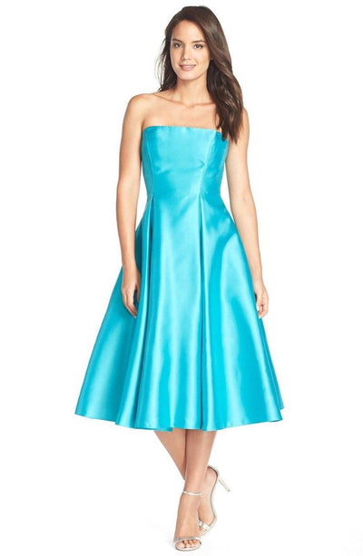 Adrianna Papell - Strapless Empire Waist Tea Length Dress 41912150 in Green