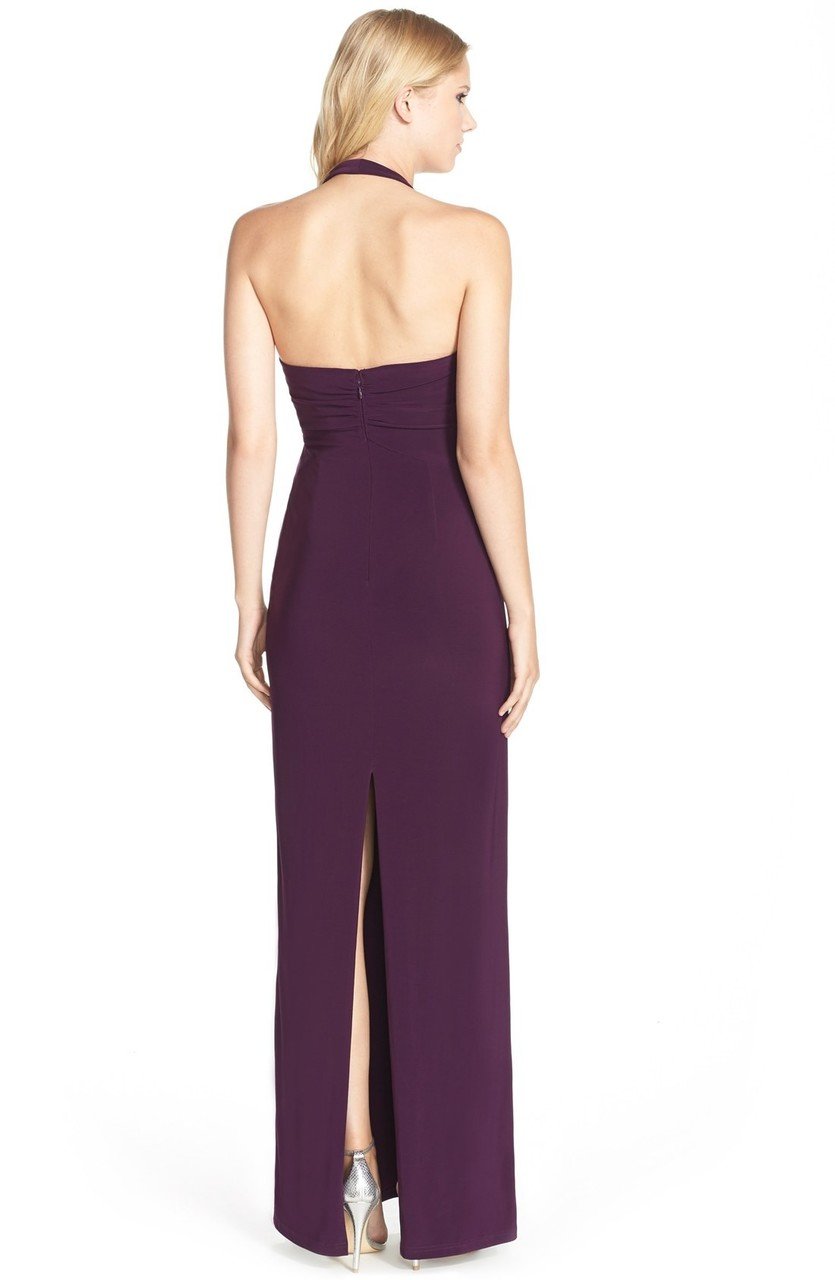Adrianna Papell - 191915320 Ruched Jersey Halter Dress in Purple