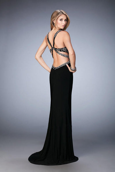 GiGi - 22888 Embellished Sleeveless Evening Gown In Black