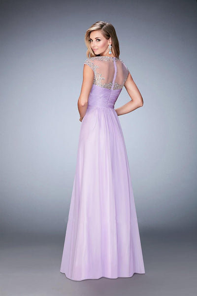 GiGi - 22890 Embellished High Chiffon A-line Dress In Purple