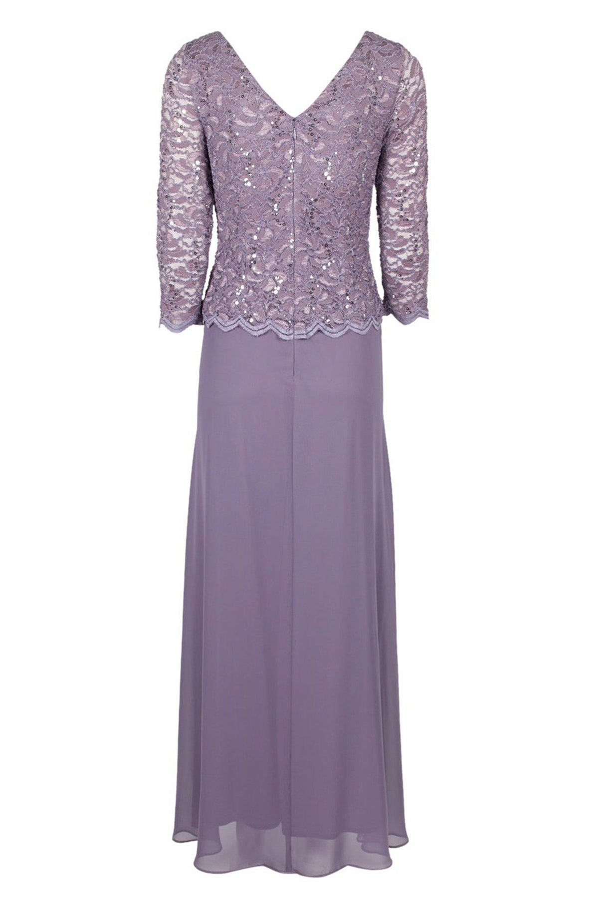 Alex Evenings - 112655 Lace Applique Bateau Fitted Dress In Purple