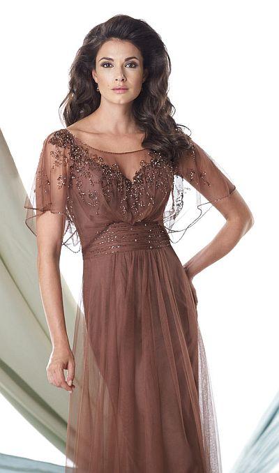 Montage by Mon Cheri - 114905 Long Dress In Brown