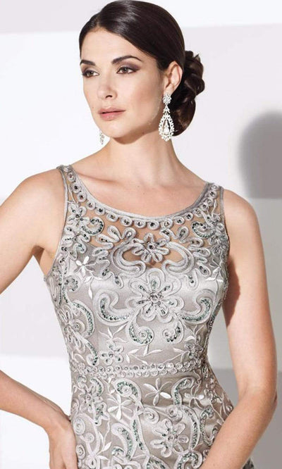Cameron Blake by Mon Cheri - 115604 Bateau Neckline Long Evening Gown - 1 Pc Jade in Size 4 Available CCSALE 8 / Silver