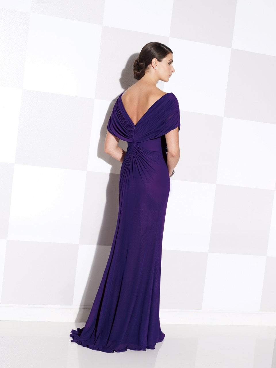 Cameron Blake - Ruche Shawl Ornate Long Dress 115606