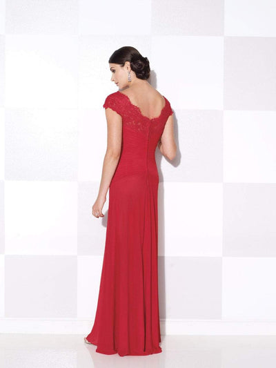 Cameron Blake - Cap Sleeve Scalloped Lace Long Dress 115608