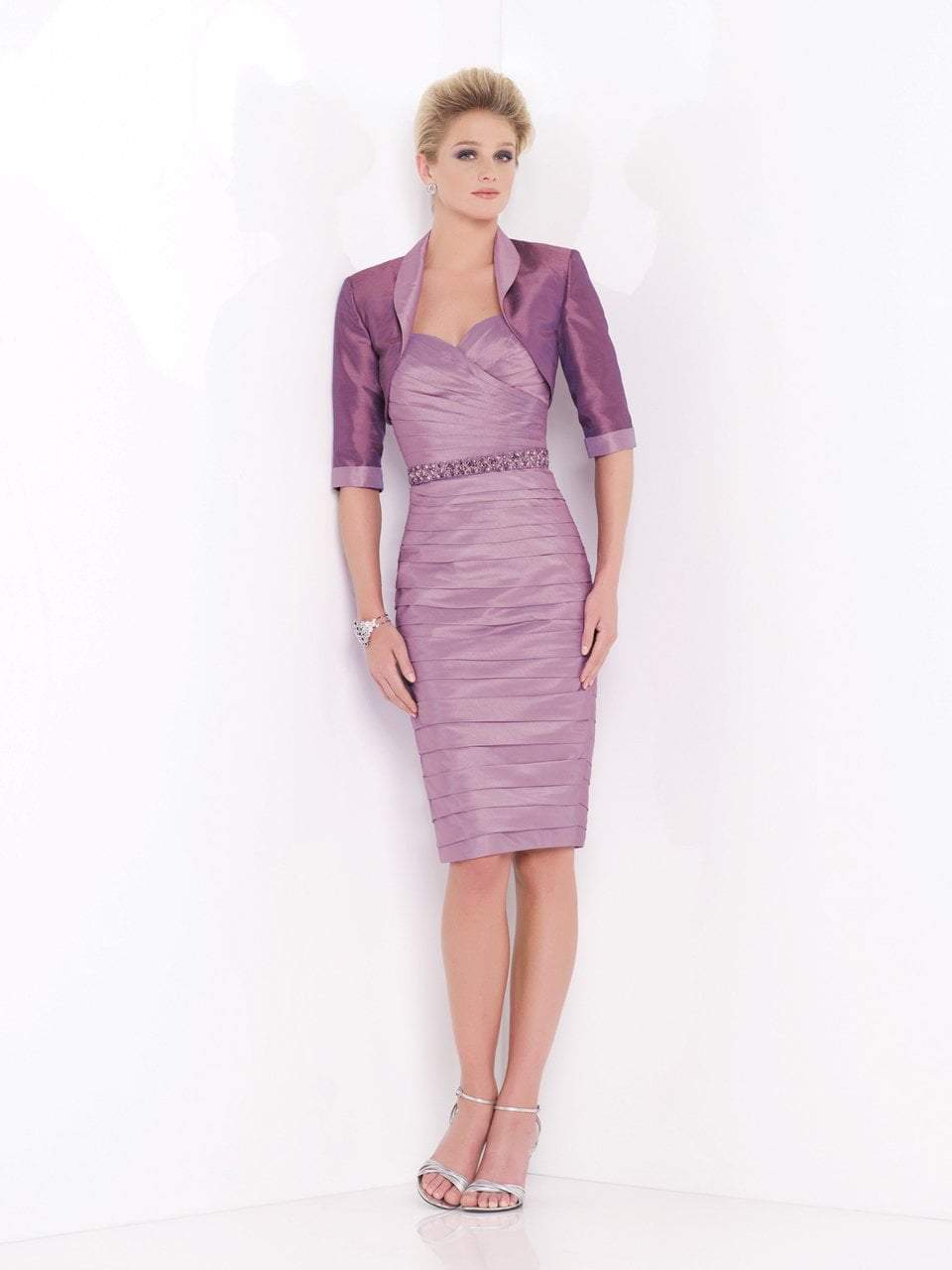 Social Occasions - 115852 Two-Piece Sweetheart Dress in Purple