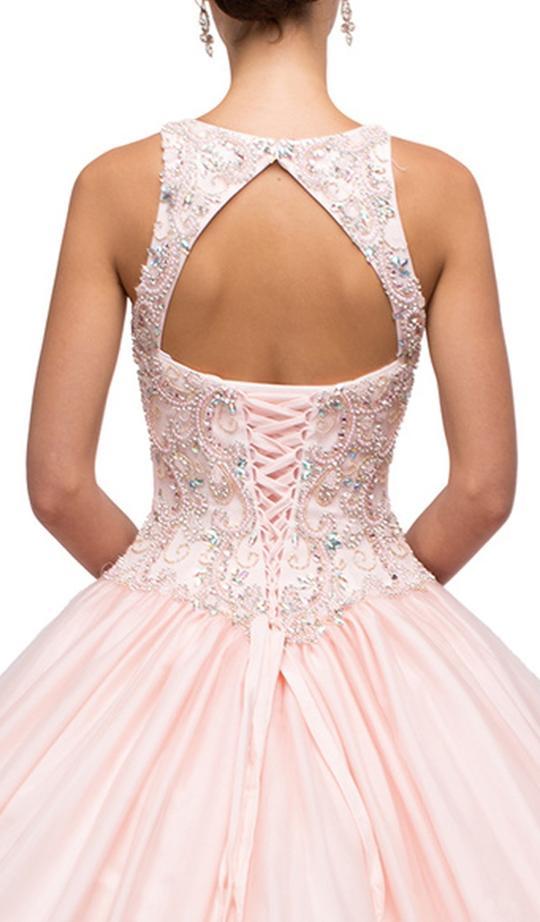 Dancing Queen - Beaded Jewel Quinceanera Ball Gown 1164 In Pink