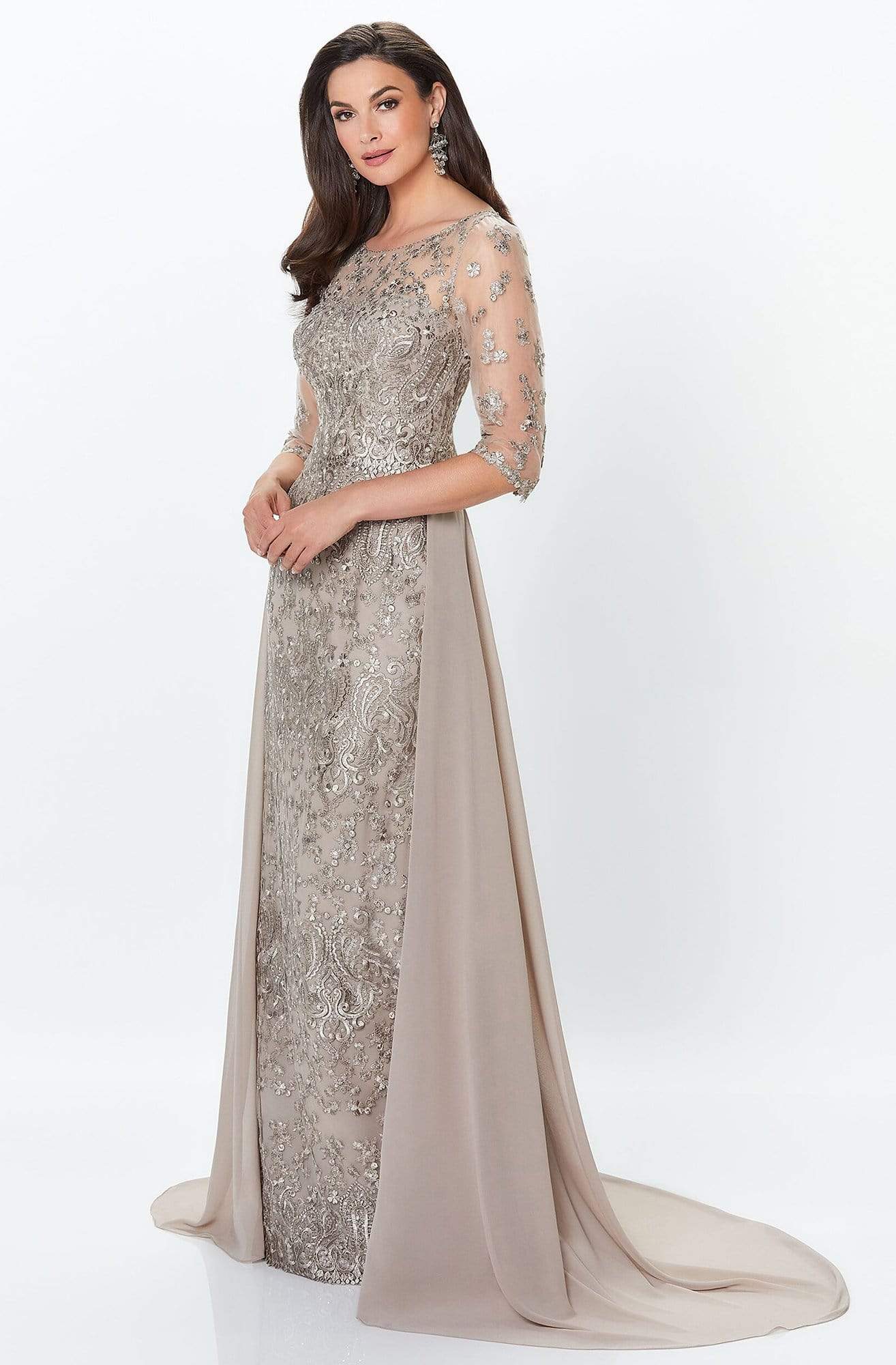 Montage by Mon Cheri - 119940 Lace Embellished Two-Piece Column Gown Special Occasion Dress