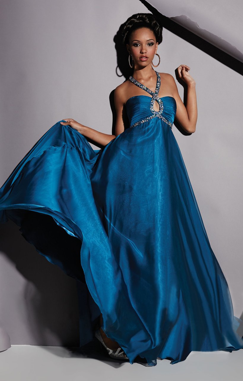 Studio 17 - 12455 Halter Beaded Keyhole Evening Gown Special Occasion Dress