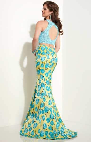 Studio 17 - 12628 Appealing Embellished Jewel Neck Tulip Brocade Trumpet Gown Special Occasion Dress