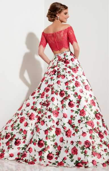 Studio 17 - Embellished Off-Shoulder Two-Piece Floral Dress 12645SC