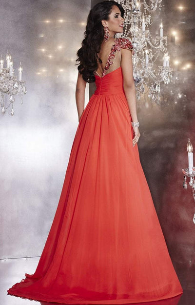 Panoply - 14738 Sumptuous Beaded Bateau Neck Silky Chiffon A-line Gown Special Occasion Dress