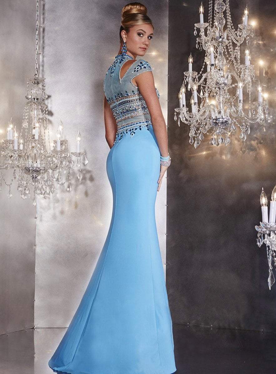 Panoply - 14747 Striking Beaded Choker Neck Two-Piece Matte Jersey Gown Special Occasion Dress