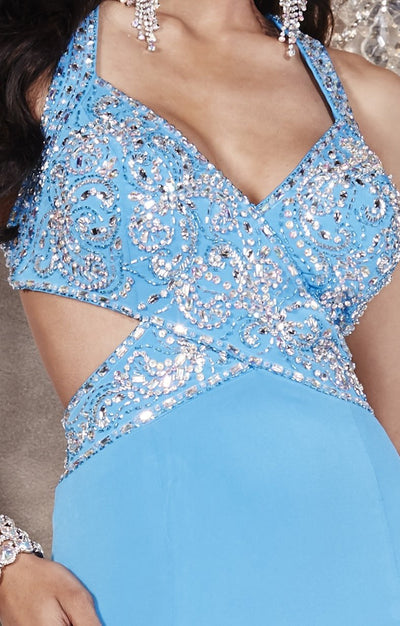 Panoply - 14765 Crisscrossed Ornate Halter Gown Special Occasion Dress