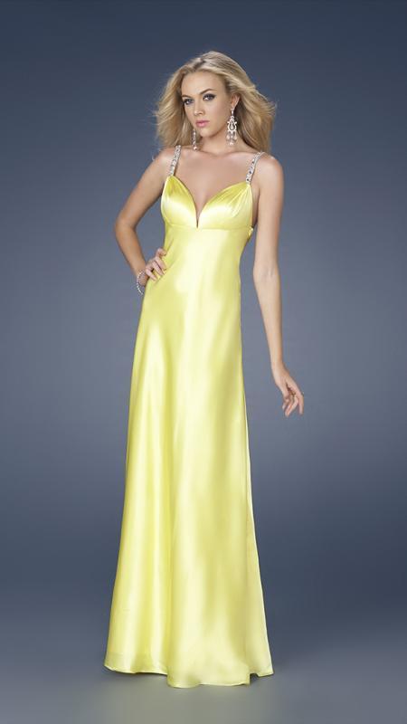 GiGi - Charming Sleeveless Evening Gown with Beaded Straps 15179 In Yellow