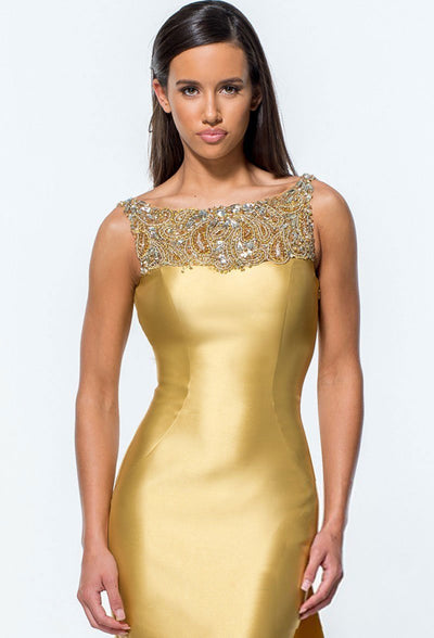 Terani Couture - Astonishing Trumpet Gown with Cape Details 151E0297A In Gold