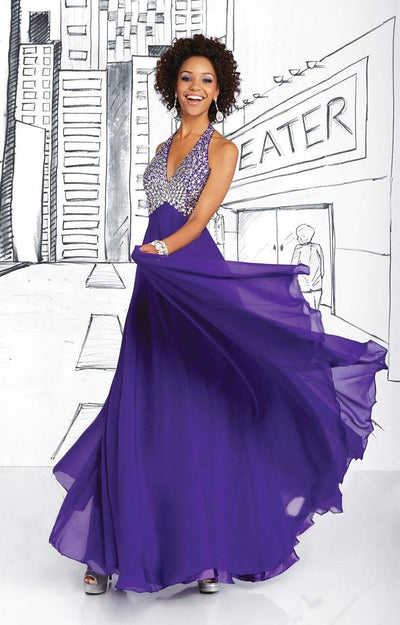 Tiffany Designs - 16026 Beaded Haltered Silky Chiffon Gown Special Occasion Dress