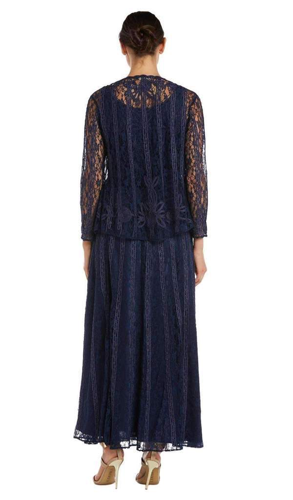 Soulmates - Embroidered Circle Skirt Three Piece Gown 1602 In Blue