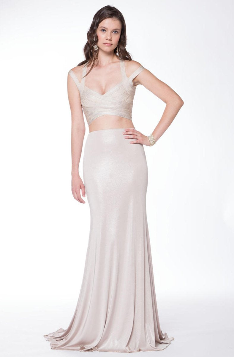 Colors Dress Two Piece Bandage Long Dress 1732 - 1 pc Off White In Size 2 Available In Neutral