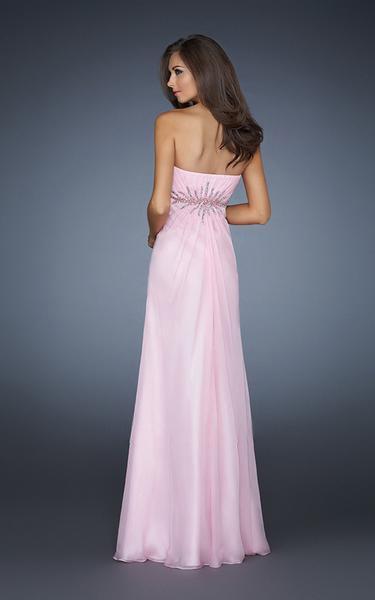 La Femme - 17712 Strapless Empire A-Line Evening Dress in Pink