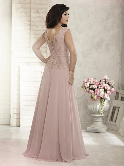Christina Wu Elegance - 17796 Beaded Lace Scalloped Vneck Chiffon Gown Special Occasion Dress