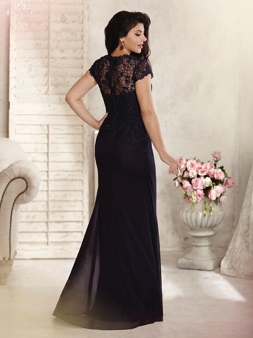 Christina Wu Elegance - 17804 Lace Ornate Queen Anne Trumpet Gown Special Occasion Dress