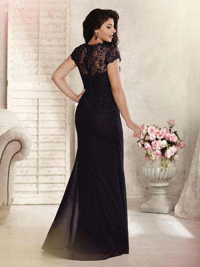 Christina Wu Elegance - 17804 Lace Ornate Queen Anne Trumpet Gown Special Occasion Dress