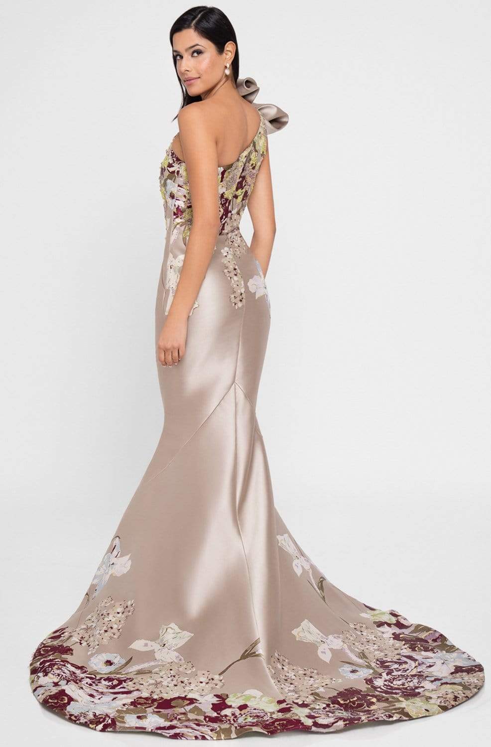 Terani Couture - 1811E6123 Multi-Colored Asymmetric Sheath Dress Special Occasion Dress