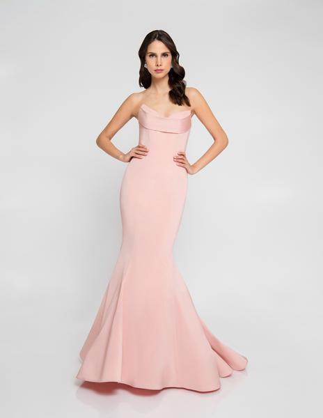 Terani Couture - 1812P5386 Drape Paneled Mermaid Gown In Pink