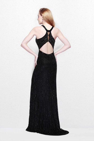 Primavera Couture - Long Fitted Halter Dress 1816 in Black