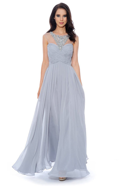 Decode 1.8 - Crystal Accented A-line Dress 182478 in Silver