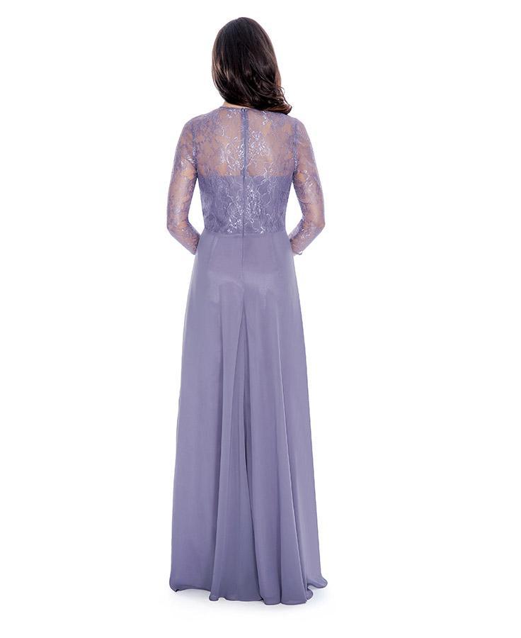 Decode 1.8 - Embellished V-Neck Chiffon A-line Dress 182581 in Purple