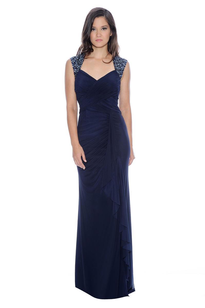 182852 Princess Anne Style Jersey Sheath Dress In Blue