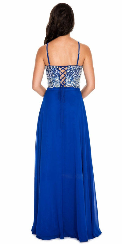 Decode 1.8 - Two-Piece Embellished Halter Neck Dress 182942 in Blue