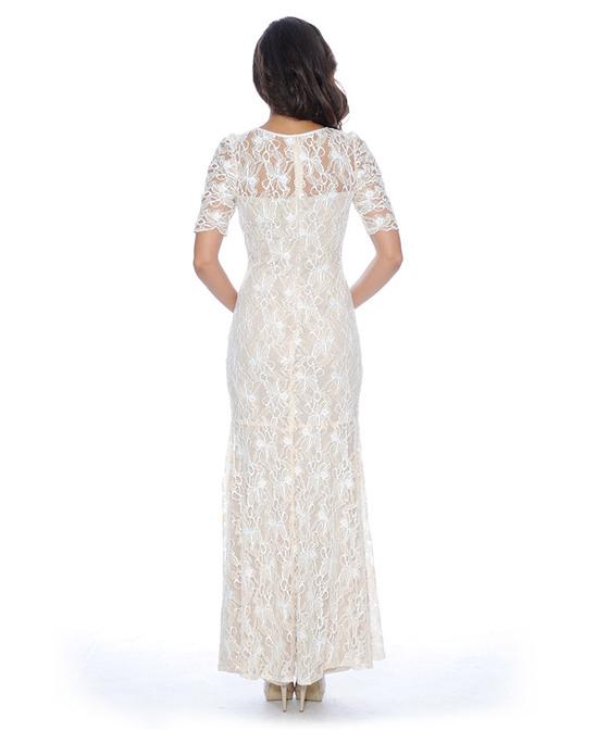 Decode 1.8 - 182949W Half-Sleeve Floral Lace Long Dress in White and Neutral