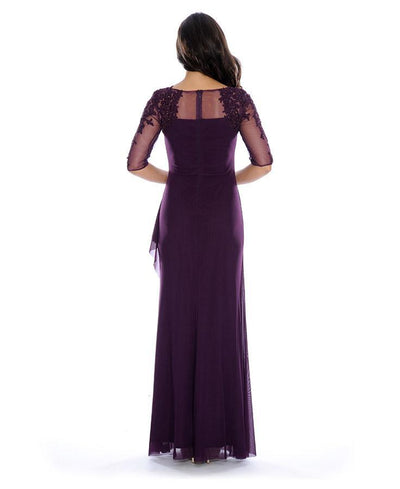 Decode 1.8 - Embroidered Wrap Dress 183234 in Purple