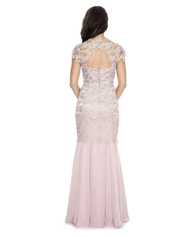 Decode 1.8 - 183974 Floral Lace Mermaid Chiffon Dress in Pink